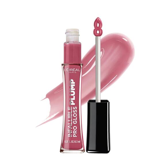 Loreal Infallible Pro Gloss Plump Lip Gloss Moonlit Rose 605 - Picture 1 of 11